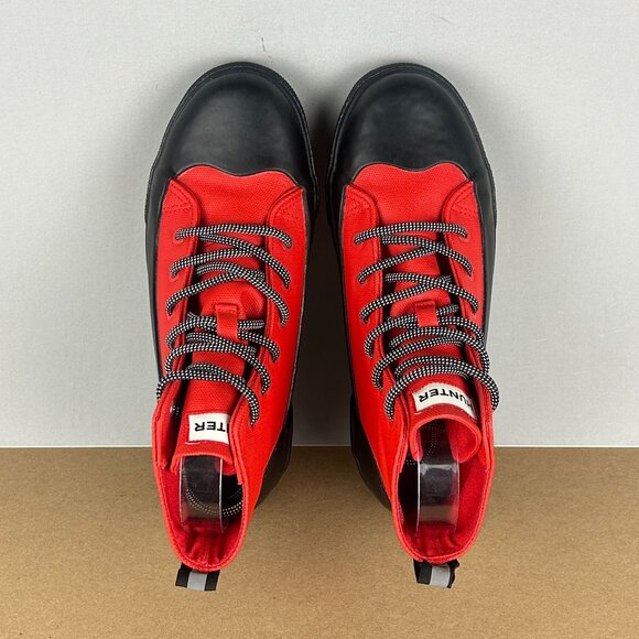 Hunter for Target High Top Canvas Rubber Dipped Sneakers Youth 5 Red Black - Picture 5 of 10